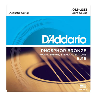 Daddario 다다리오 EJ16 Phosphor Bronze (Light) 통/어쿠스틱 기타줄 스트링 (012-053)